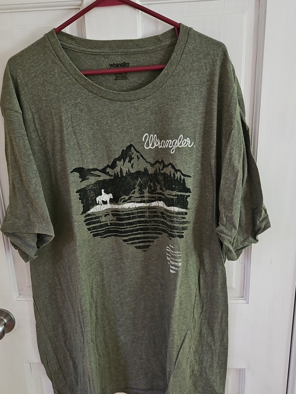 Wrangler Olive Green Mountain Graphic Short Sleeve Tee